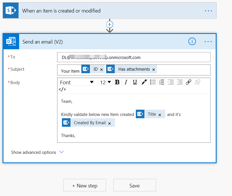 Sending an Email to a Distribution List in Microsoft Flow